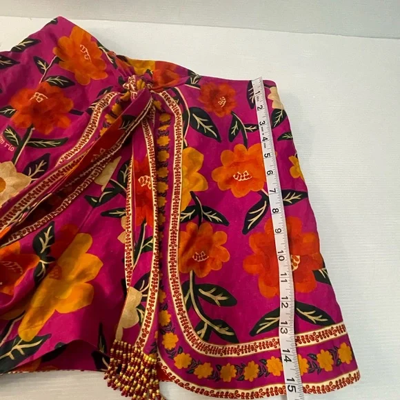 Farm Rio Pink Flower Tapestry Shorts Size M - Picture 6 of 10